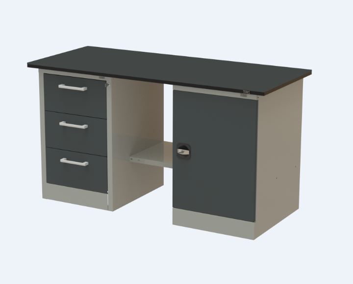 Верстак c тумбами D-D3 серии «HARD» HT-150.63(D-D3)/3